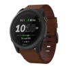 g.l11.2 Front Brown Genuine Italian Leather Watch Band Strap for Garmin Forerunner 745