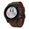 g.l11.2 Front Brown Genuine Italian Leather Watch Band Strap for Garmin Forerunner 935