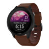 g.l11.2 Front Brown Genuine Italian Leather Watch Band Strap for Garmin Forerunner 955