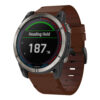 g.l11.2 Front Brown Genuine Italian Leather Watch Band Strap for Garmin Quatix 7X