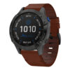 g.l11.3 Front Tan Genuine Italian Leather Watch Band Strap for Garmin Fenix 6X
