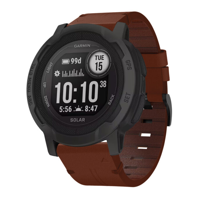 g.l11.3 Front Tan Genuine Italian Leather Watch Band Strap for Garmin Instinct 2X