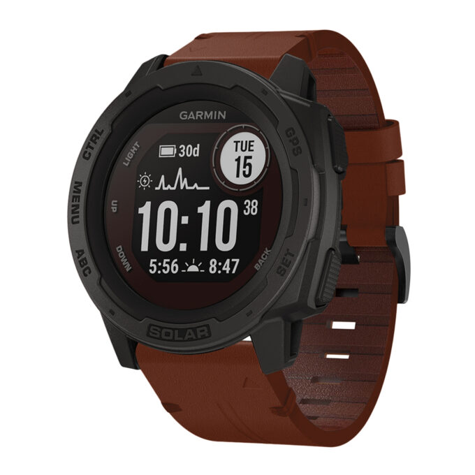 g.l11.3 Front Tan Genuine Italian Leather Watch Band Strap for Garmin Instinct