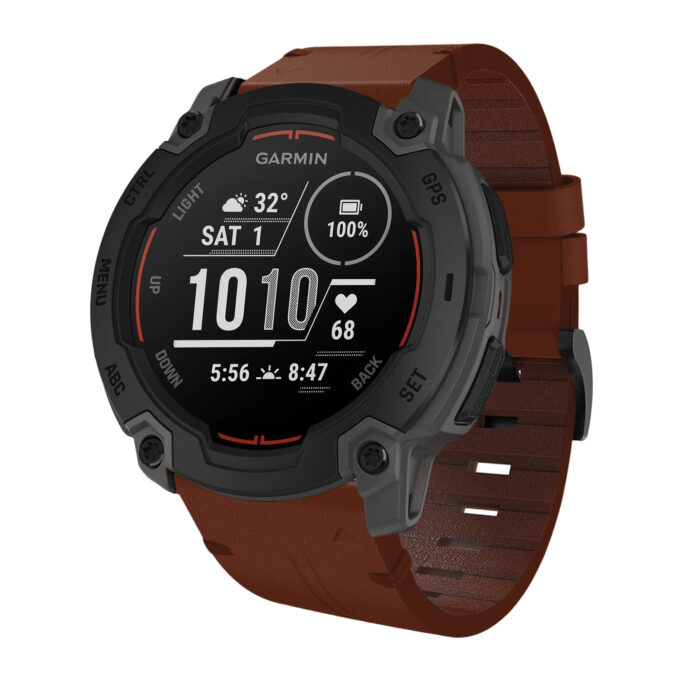 g.l11.3 Front Tan Genuine Italian Leather Watch Band Strap for Garmin Instinct E – 45mm