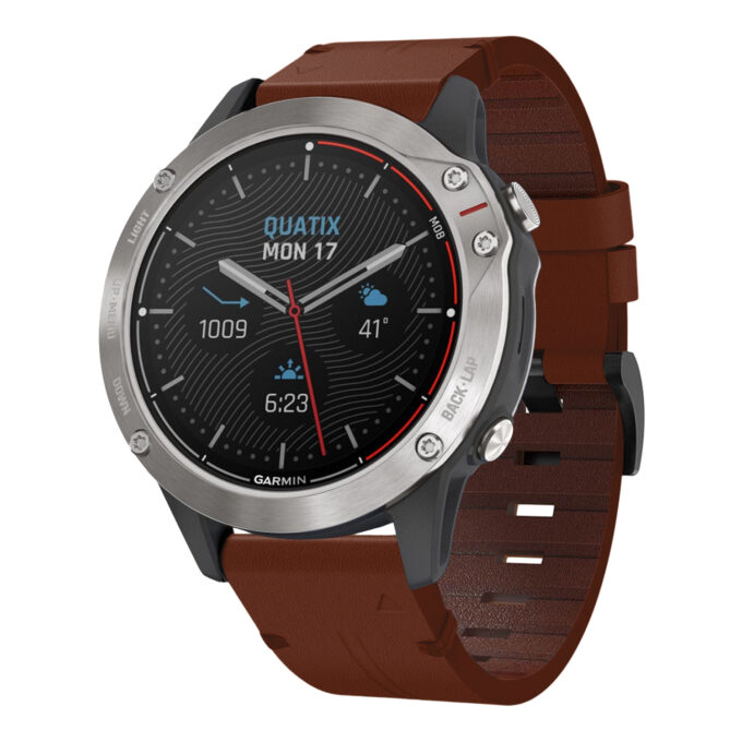 g.l11.3 Front Tan Genuine Italian Leather Watch Band Strap for Garmin Quatix 3