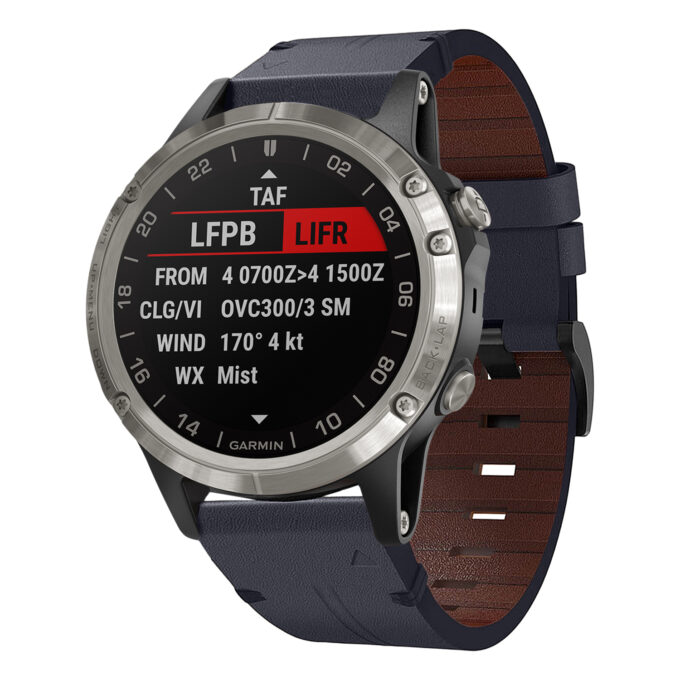 g.l11.5 Front Blue Genuine Italian Leather Watch Band Strap for Garmin D2 Charlie