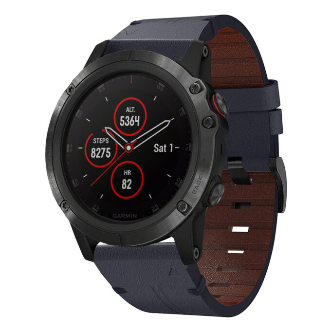 g.l11.5 Front Blue Genuine Italian Leather Watch Band Strap for Garmin Fenix 5X
