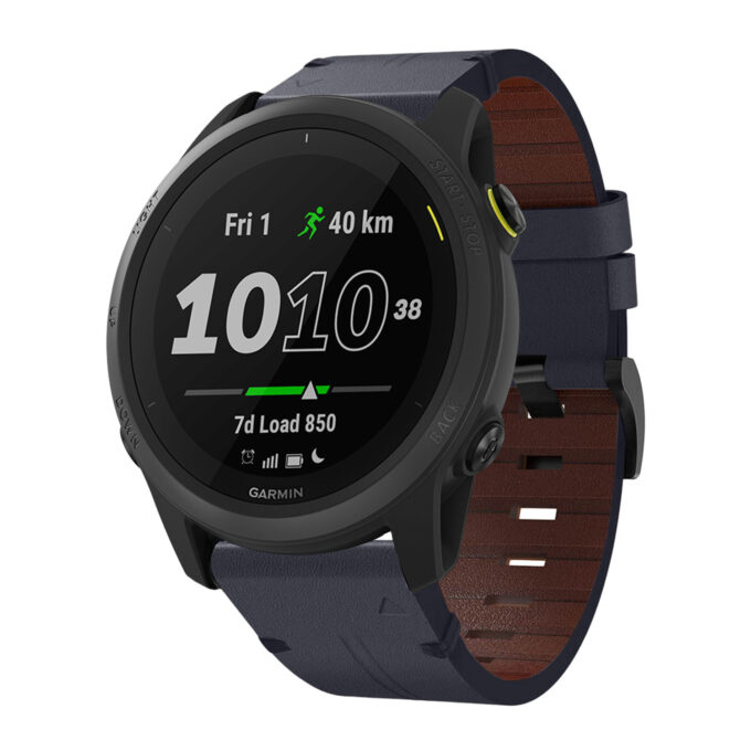 g.l11.5 Front Blue Genuine Italian Leather Watch Band Strap for Garmin Forerunner 745