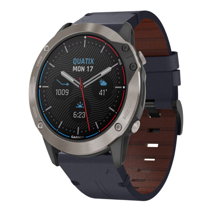 g.l11.5 Front Blue Genuine Italian Leather Watch Band Strap for Garmin Quatix 6X