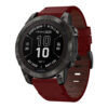 g.l11.6 Front Red Genuine Italian Leather Strap for Garmin Fenix 7