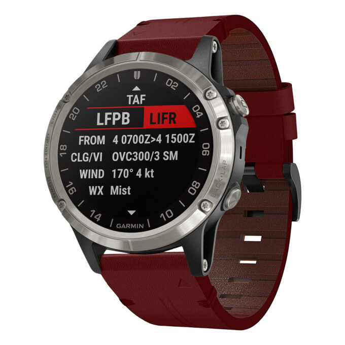 g.l11.6 Front Red Genuine Italian Leather Watch Band Strap for Garmin D2 Charlie