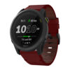 g.l11.6 Front Red Genuine Italian Leather Watch Band Strap for Garmin Forerunner 745