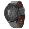 g.l11.7 Front Grey Genuine Italian Leather Watch Band Strap for Garmin Fenix 3 & 3 HR