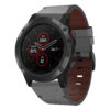 g.l11.7 Front Grey Genuine Italian Leather Watch Band Strap for Garmin Fenix 5X