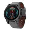 g.l11.7 Front Grey Genuine Italian Leather Watch Band Strap for Garmin Fenix E