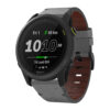 g.l11.7 Front Grey Genuine Italian Leather Watch Band Strap for Garmin Forerunner 745