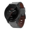 g.l11.7 Front Grey Genuine Italian Leather Watch Band Strap for Garmin Forerunner 945