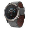 g.l11.7 Front Grey Genuine Italian Leather Watch Band Strap for Garmin Quatix 6X
