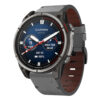 g.l11.7 Front Grey Genuine Italian Leather Watch Band Strap for Garmin Quatix 7