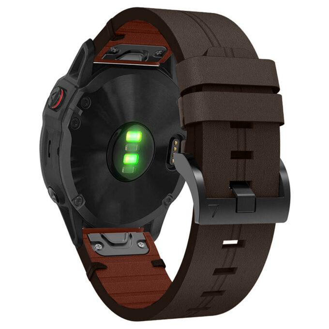 g.l12.2 Back Espresso Genuine Italian Leather Watch Band Strap for Garmin QuickFit Devices