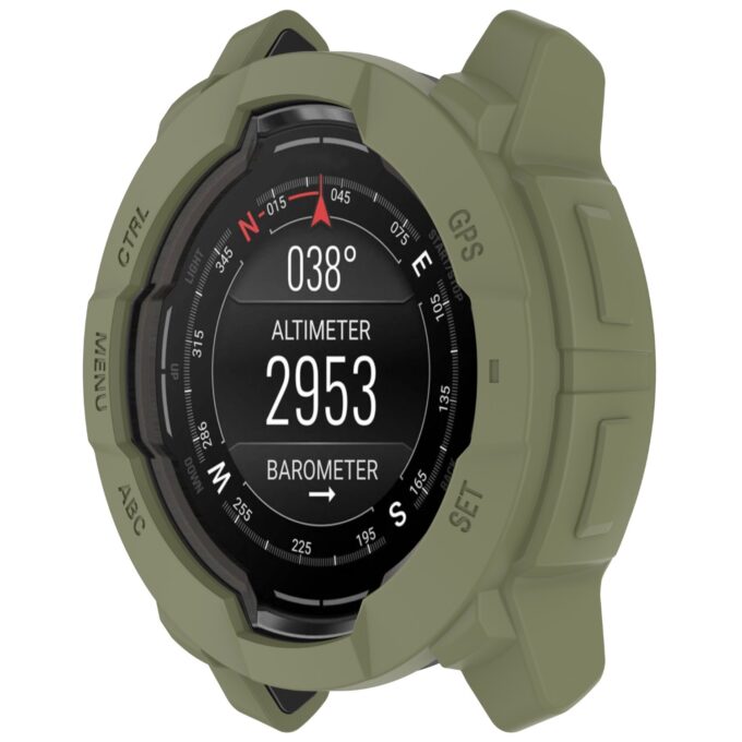 g.pc75.11 Green Main StrapsCo Protective Case for Garmin Instinct 3