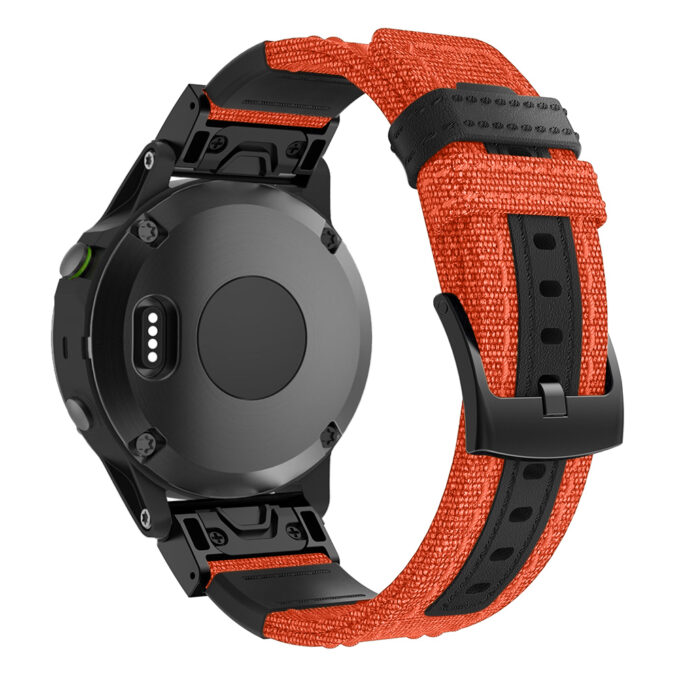 g.ny2.13 Back Orange StrapsCo Rugged Canvas Watch Band Strap for Garmin Watches
