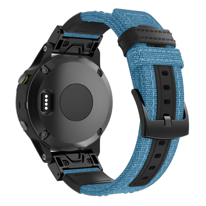 g.ny2.5b Back Light Blue StrapsCo Rugged Canvas Watch Band Strap for Garmin Watches