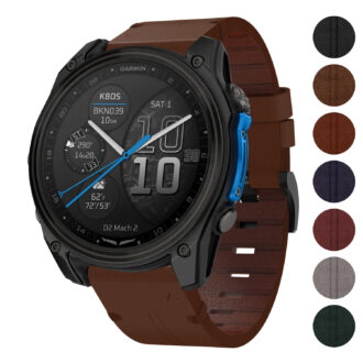 d2m2.g.l11 26 Gallery Cigar StrapsCo Vintage Italian Leather Strap QuickFit 26 Watch Band For Garmin D2 Mach 2 – 51mm