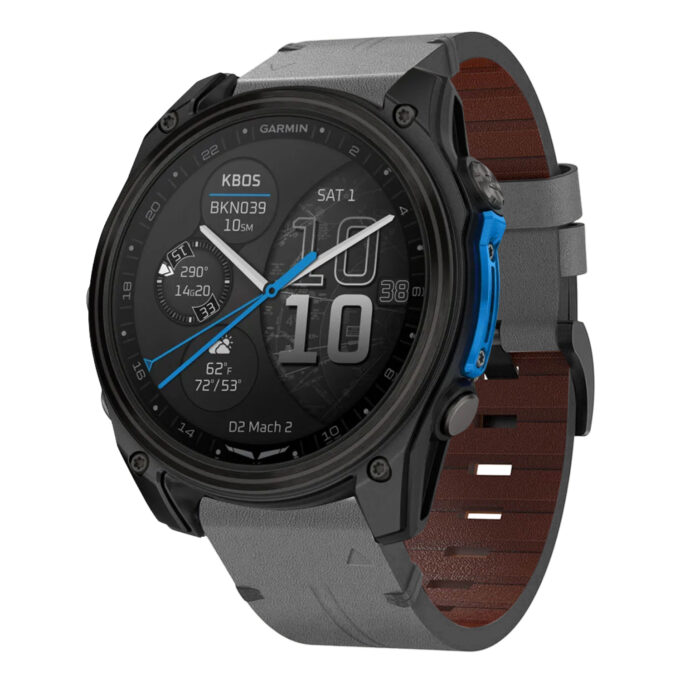 d2m2.g.l11.7 Main Stone StrapsCo Vintage Italian Leather Strap QuickFit 26 Watch Band For Garmin D2 Mach 2 – 51mm