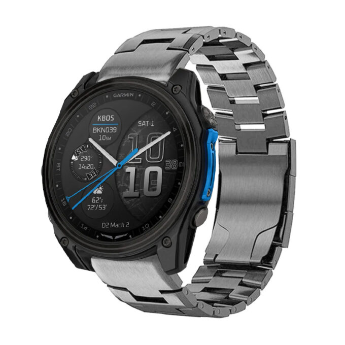 d2m2.g.m14.gb Main Gunmetal StrapsCo Metal Vented Titanium Bracelet QuickFit 26 For Garmin D2 Mach 2 – 51mm
