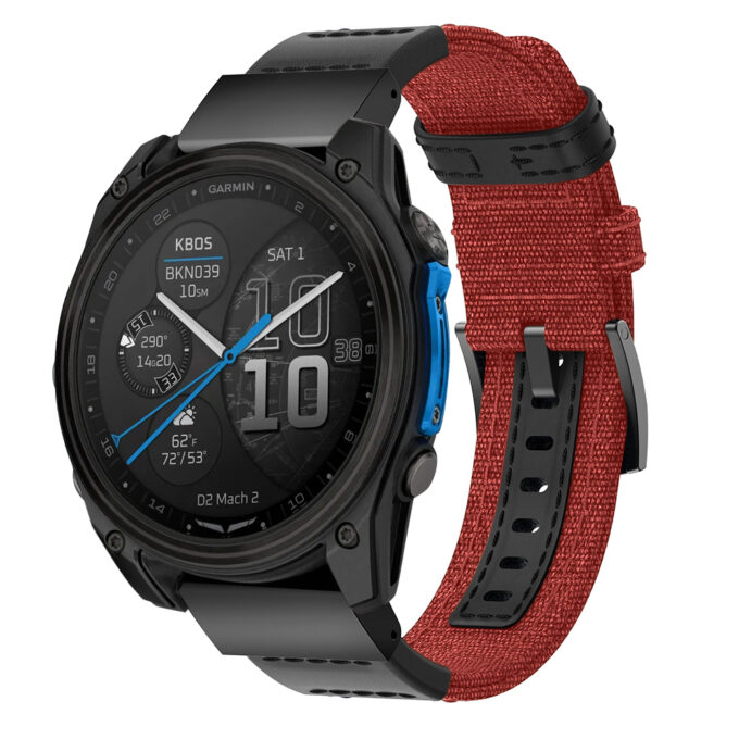 d2m2.g.ny1.12 Main Canyon StrapsCo Rugged Canvas Band QuickFit 26 Watch Band For Garmin D2 Mach 2 – 51mm