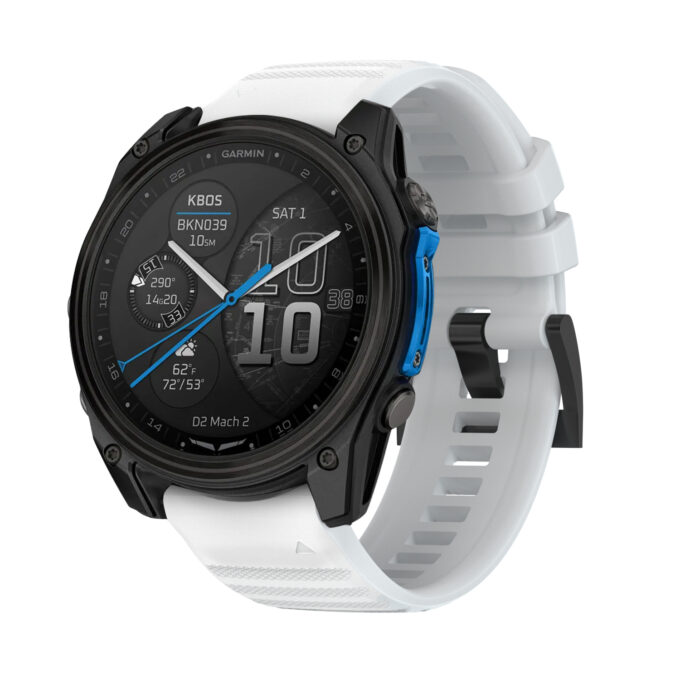 d2m2.g.r46.22 Main White StrapsCo Silicone Rubber Active Band QuickFit 26 Watch Band For Garmin D2 Mach 2 – 51mm