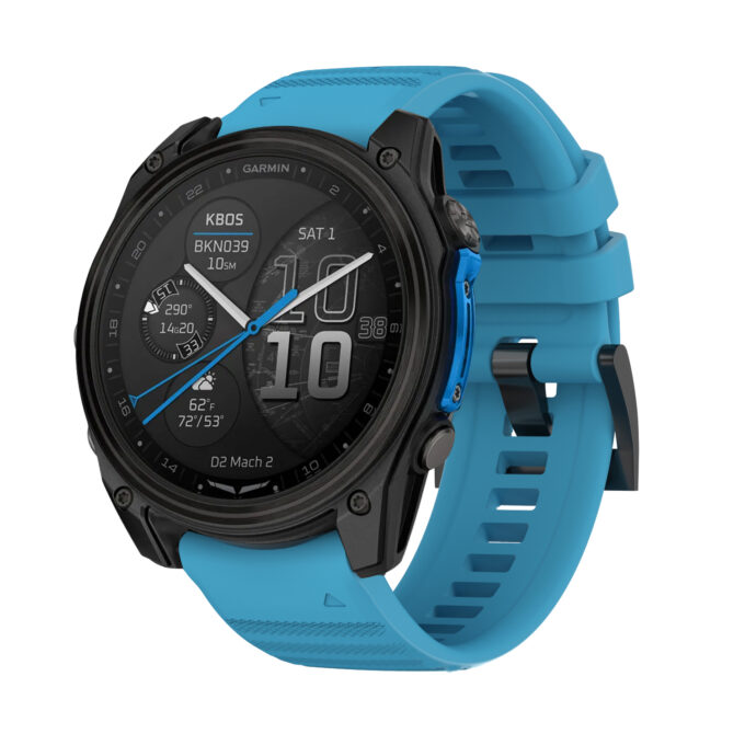 d2m2.g.r46.5 Main Blue StrapsCo Silicone Rubber Active Band QuickFit 26 Watch Band For Garmin D2 Mach 2 – 51mm