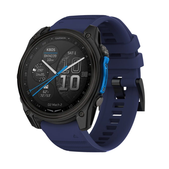 d2m2.g.r46.5a Main Midnight Blue StrapsCo Silicone Rubber Active Band QuickFit 26 Watch Band For Garmin D2 Mach 2 – 51mm