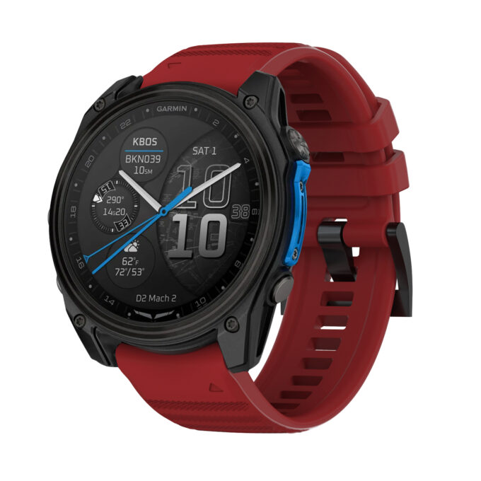 d2m2.g.r46.6 Main Red StrapsCo Silicone Rubber Active Band QuickFit 26 Watch Band For Garmin D2 Mach 2 – 51mm