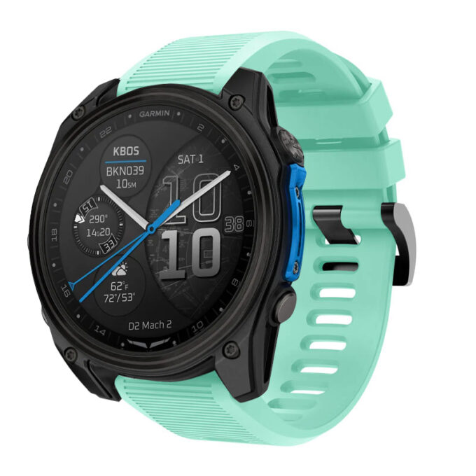 d2m2.g.r70.11a Main Mint Green StrapsCo Silicone Rubber Endurance Band QuickFit 26 Watch Band For Garmin D2 Mach 2 – 51mm