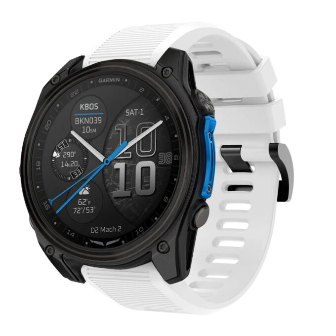 d2m2.g.r70.22 Main White StrapsCo Silicone Rubber Endurance Band QuickFit 26 Watch Band For Garmin D2 Mach 2 – 51mm