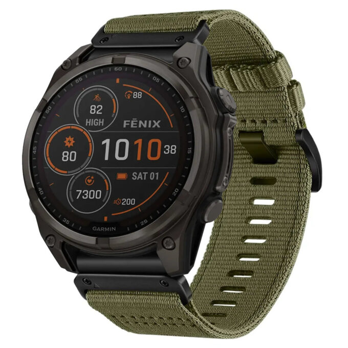 g.ny200.11 Green Cargo Pro Seatbelt Two Piece Watch Band Strap for Garmin Fenix 8