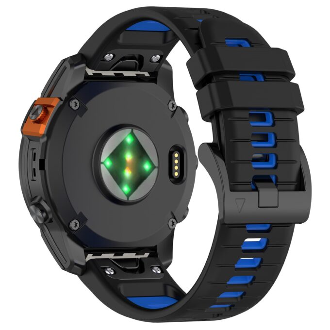 g.r80.1.5 Back Black & Blue StrapsCo ColorBlock Active Strap QuickFit Watch Band for Garmin Watches