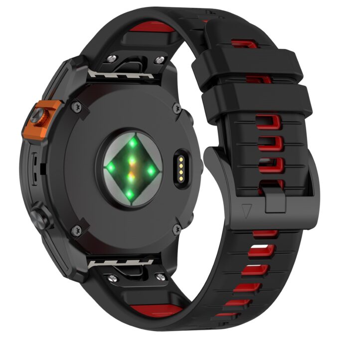 g.r80.1.6 Back Black & Red StrapsCo ColorBlock Active Strap QuickFit Watch Band for Garmin Watches