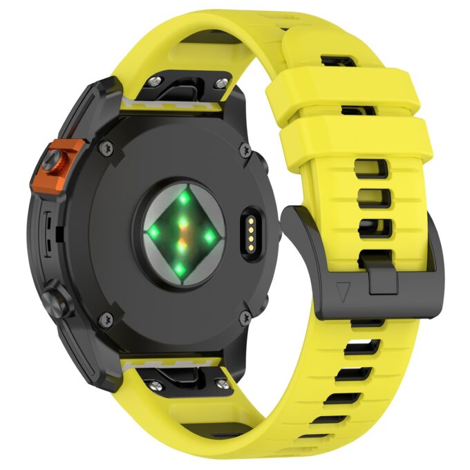 g.r80.10.1 Back Yellow & Black StrapsCo ColorBlock Active Strap QuickFit Watch Band for Garmin Watches