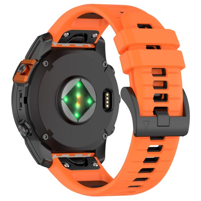 g.r80.12.1 Back Orange & Black StrapsCo ColorBlock Active Strap QuickFit Watch Band for Garmin Watches