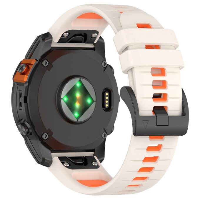 g.r80.22.12 Back White & Orange StrapsCo ColorBlock Active Strap QuickFit Watch Band for Garmin Watches